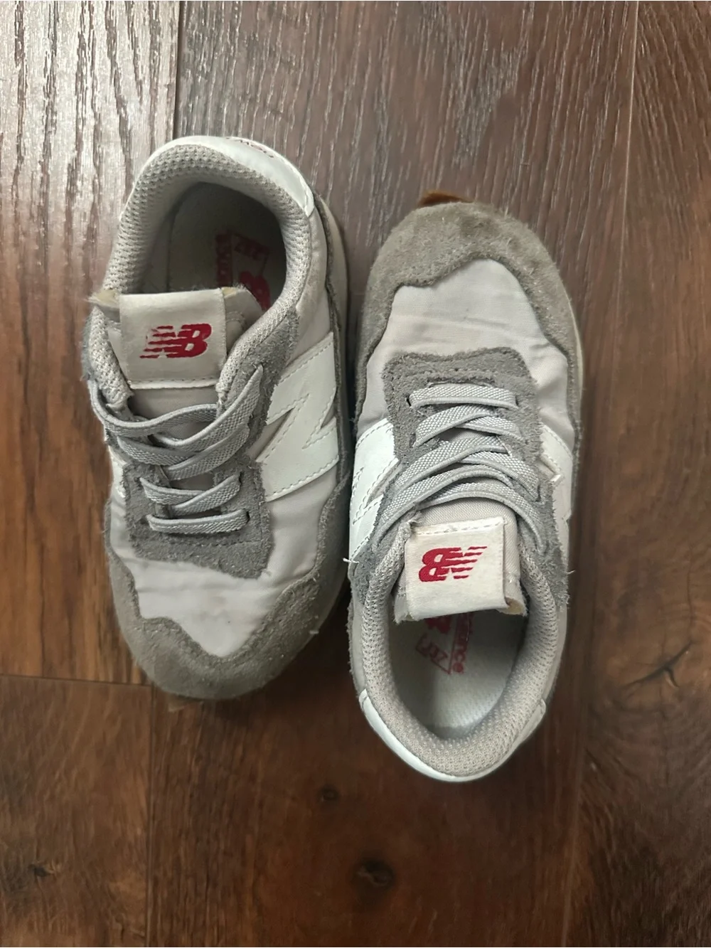 New Balance Kids Gray Suede & Leather Lace-Up Sneakers